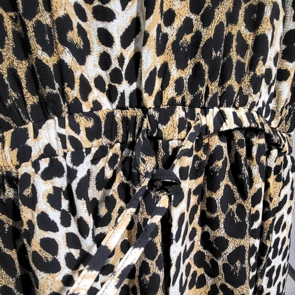 Loralette Leopard Print Spaghetti Strap Elastic Waist Romper Size 16 - Picture 4 of 9